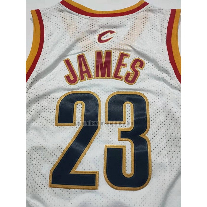 Camiseta Cleveland Cavaliers LeBron James NO 23 Mitchell & Ness 2003-04 Blanco